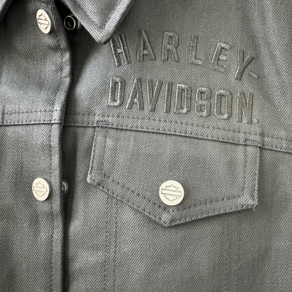 Harley-Davidson Women’s Trucker Motorcycle Riding Jacket Black SZ. MED- NWT - Picture 9 of 9